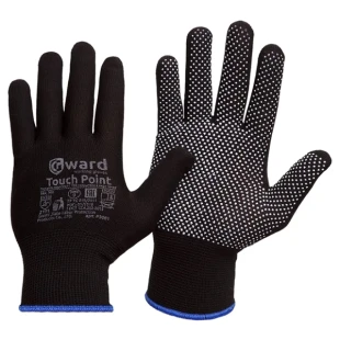 Перчатки GWARD Touch Point Black нейлоновые с ПВХ точками 10 (XL)