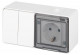 Блок розетка с выключателем Эксперт 11-7502-01 двойн. IP55 16A(10AX)-250В ОУ белый Эра Б0063270