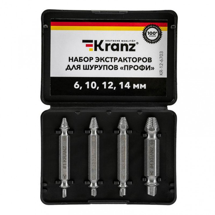 Набор экстракторов для шурупов Профи Kranz KR-12-6703