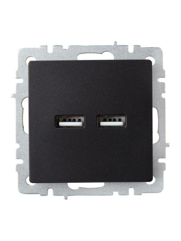 Розетка BRITE USB A+A 3.1А РЮ10-1-БрЧ механизм черн. IEK BR-U21-D31-K02