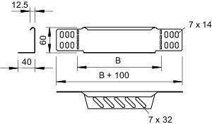 Комплект переход./заглушка 200х60 RWEB 620 DD OBO 7106114