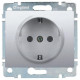 Розетка 1-м СП Galea Life 16А IP20 2P+E с заземл. защ. шторки немецк. стандарт с лицев. панелью механизм алюм. Leg 771363