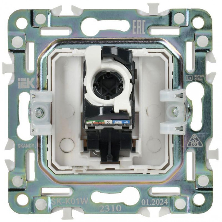 Розетка компьютерная RJ45 кат.5E SKANDY SK-K01W арктич. бел. IEK SK-K10-1-K01