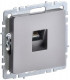 Розетка компьютерная СП RJ45 кат.6 BRITE РК11-БрС механизм сталь IEK BR-K10-2-K46