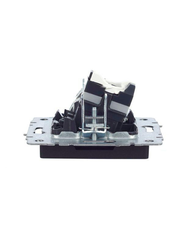Розетка компьютерная + телевизионная 2-м Brite РТВ/РК12-БрЧ RJ45 кат.5E + TV механизм черн. IEK BR-AK20-1-K02