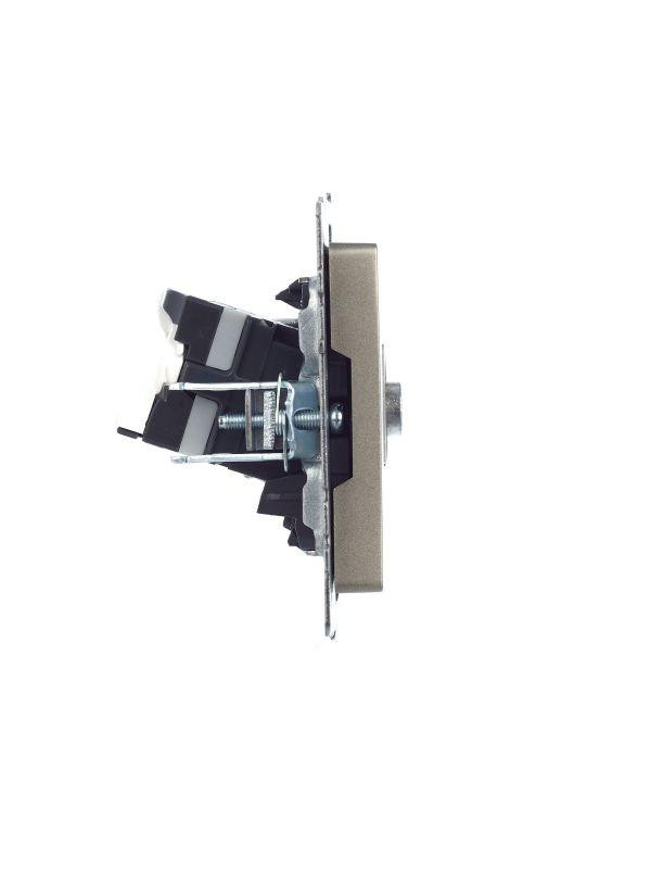 Розетка компьютерная + телевизионная 2-м Brite РТВ/РК12-БрШ RJ45 кат.5E + TV механизм шампань IEK BR-AK20-1-K37