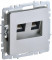 Розетка компьютерная двойн. СП RJ45 кат.5E BRITE РК10-2-БрА механизм алюм. IEK BR-K20-1-K47