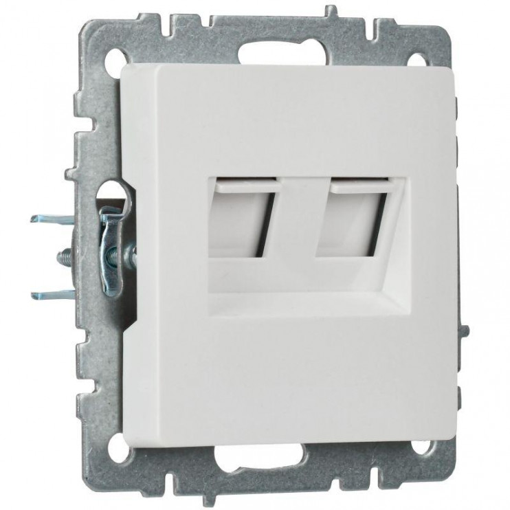 Розетка компьютерная двойн. СП RJ45 кат.5E BRITE РК10-2-БрБ механизм бел. IEK BR-K20-1-K01