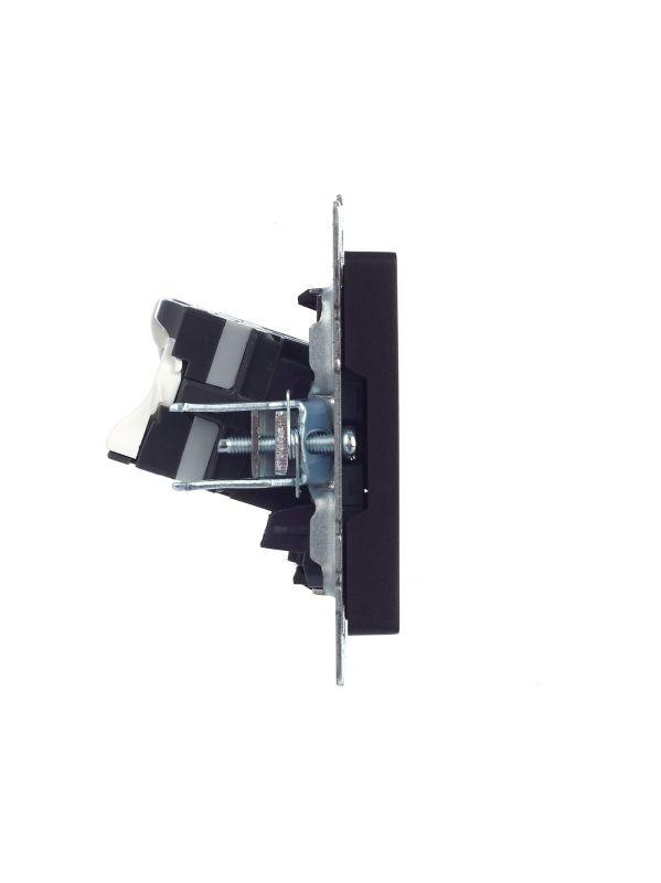 Розетка компьютерная двойн. СП RJ45 кат.5E BRITE РК10-2-БрЧ механизм черн. IEK BR-K20-1-K02