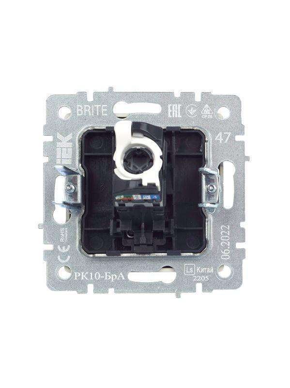 Розетка компьютерная СП RJ45 кат.5E BRITE РК10-БрА механизм алюм. IEK BR-K10-1-K47