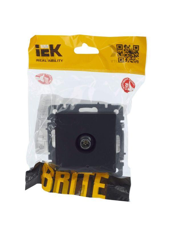Розетка телевизионная оконечная TV СП Brite РТВ11-0-БрГ механизм графит IEK BR-A10-O-K53