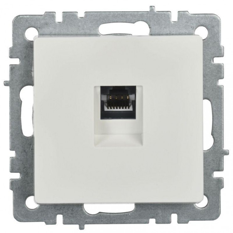 Розетка компьютерная СП RJ45 кат.6 BRITE РК11-БрБ механизм бел. IEK BR-K10-2-K01