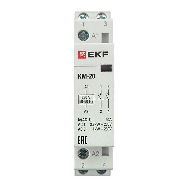 Контактор модульный КМ 20А 2NО (1 мод.) EKF km-1-20-20