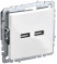 Розетка BRITE USB A+A 3.1А РЮ10-1-БрБ механизм бел. IEK BR-U21-D31-K01
