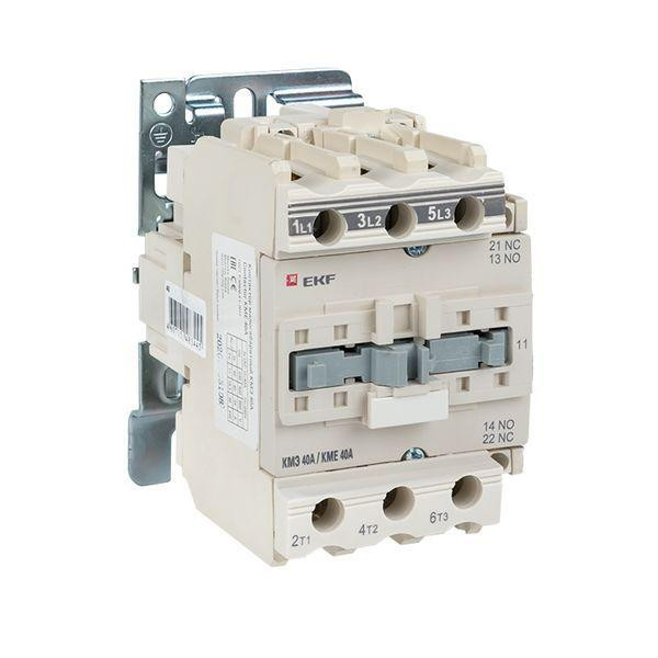 Контактор КМЭ 40А кат. 195.5-253В AC 1НО+1НЗ EKF ctr-s-40-220