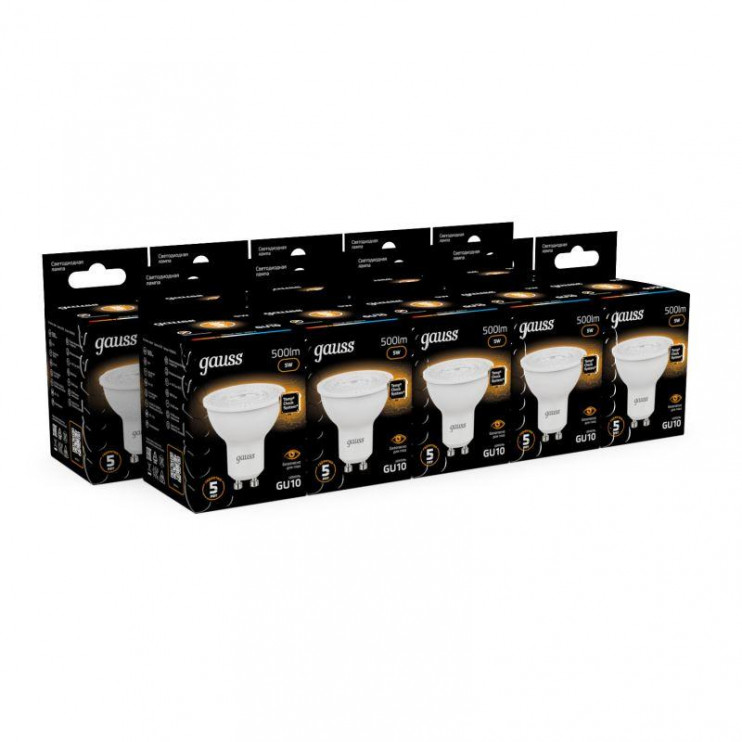 Лампа светодиодная Black 5Вт MR16 софит 3000К тепл. бел. GU10 500лм GAUSS 101506105