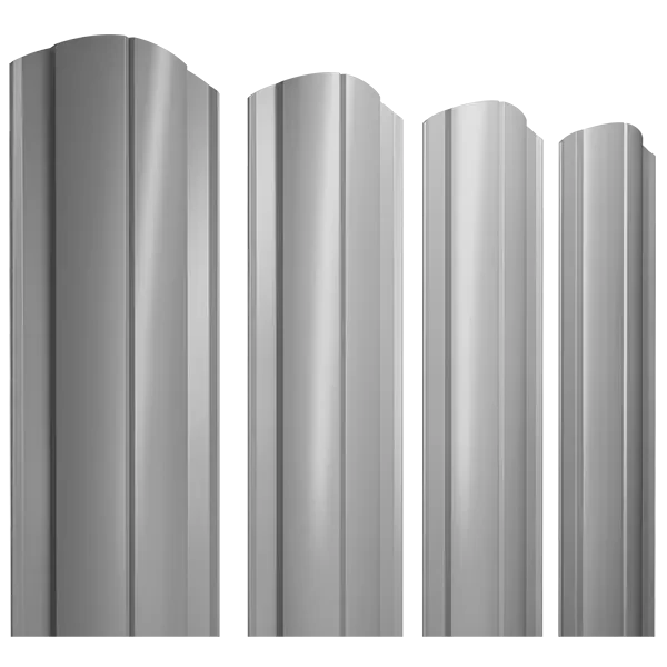 Штакетник круглый с фигурным резом 0,45х128x1500мм GRAND LINE RAL 7004
