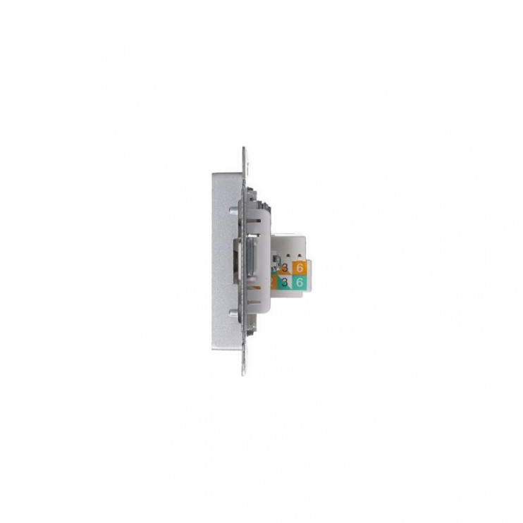 Розетка компьютерная + телевизионная 2-м AtlasDesign RJ45 кат.5E + TV механизм алюм. SE ATN000389