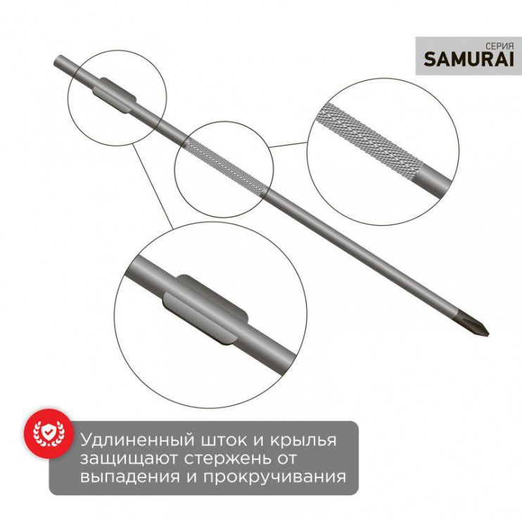 Отвертка крестовая PH 1х100мм трехкомпонентн. рукоятка сталь S2 Rexant 12-4727-1