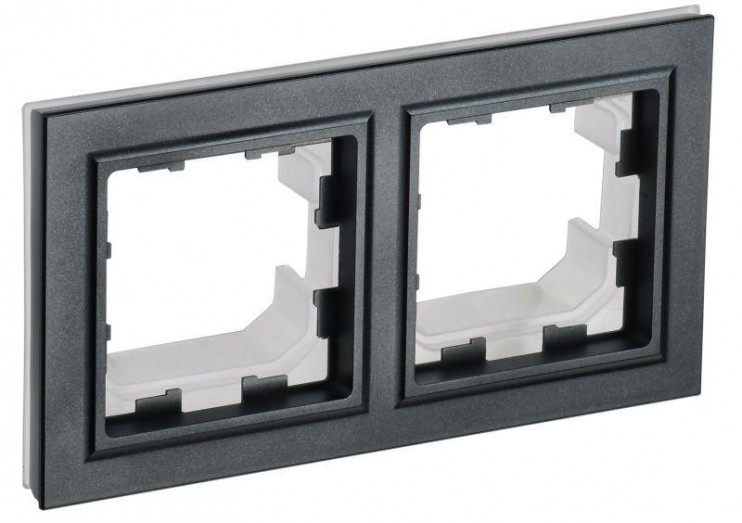 Рамка 2-м IP44 BRITE РУ-2-БрЧ-44 черн. IEK BR-M22-44-K02
