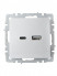 Розетка BRITE USB A+C 18Вт РЮ11-1-БрА механизм алюм. IEK BR-U22-018-K47