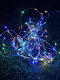 Гирлянда светодиодная "Разноцветные нити" 100LED 7м (4м+3м) мультиколор на солнечной батарее аккумулятор AA NI-MH 600мАч IP44 КОСМОС KOC_SOL196