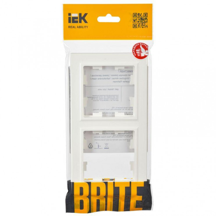 Рамка 2-м BRITE РУ-2-БрБ бел. IEK BR-M22-K01