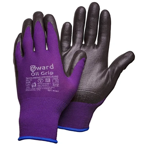 Перчатки GWARD Oil Grip нейлоновые с нитриловым покрытием 9 (L)