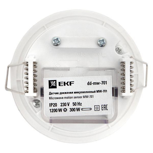 Датчик движения микроволновый MW-701 1200Вт 360град. до 20м IP20 бел. PROxima EKF dd-mw-701