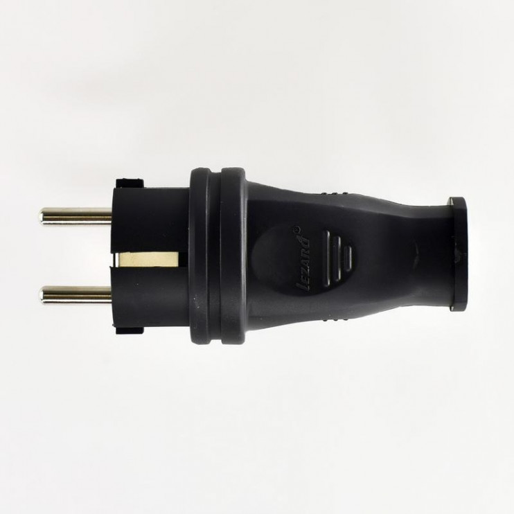 Вилка кабельная 1ф 1х16А 2P+E 220-240В IP44 каучук LEZARD 106-0400-0105/105