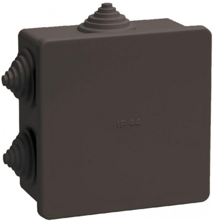 Коробка распаячная ОП 85х85х40 IP44 КМ41235 6 гермовводов черн. IEK UKO21-085-085-040-K02-44