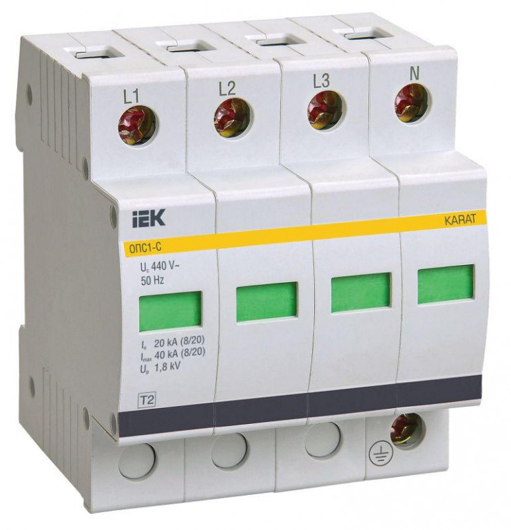 Ограничитель перенапряжения ОПС1-C 4P KARAT IEK MOP20-4-C