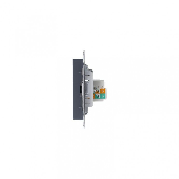 Розетка компьютерная + телевизионная 2-м AtlasDesign RJ45 кат.5E + TV механизм грифель SE ATN000789