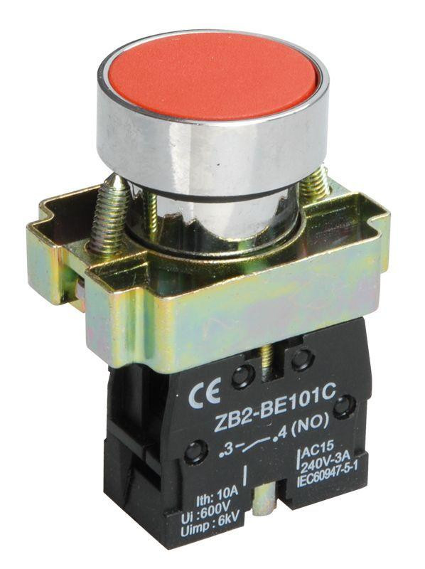 Кнопка LAY5-BA41 1НО без подсветки красн. KARAT IEK BBT60-BA-K04